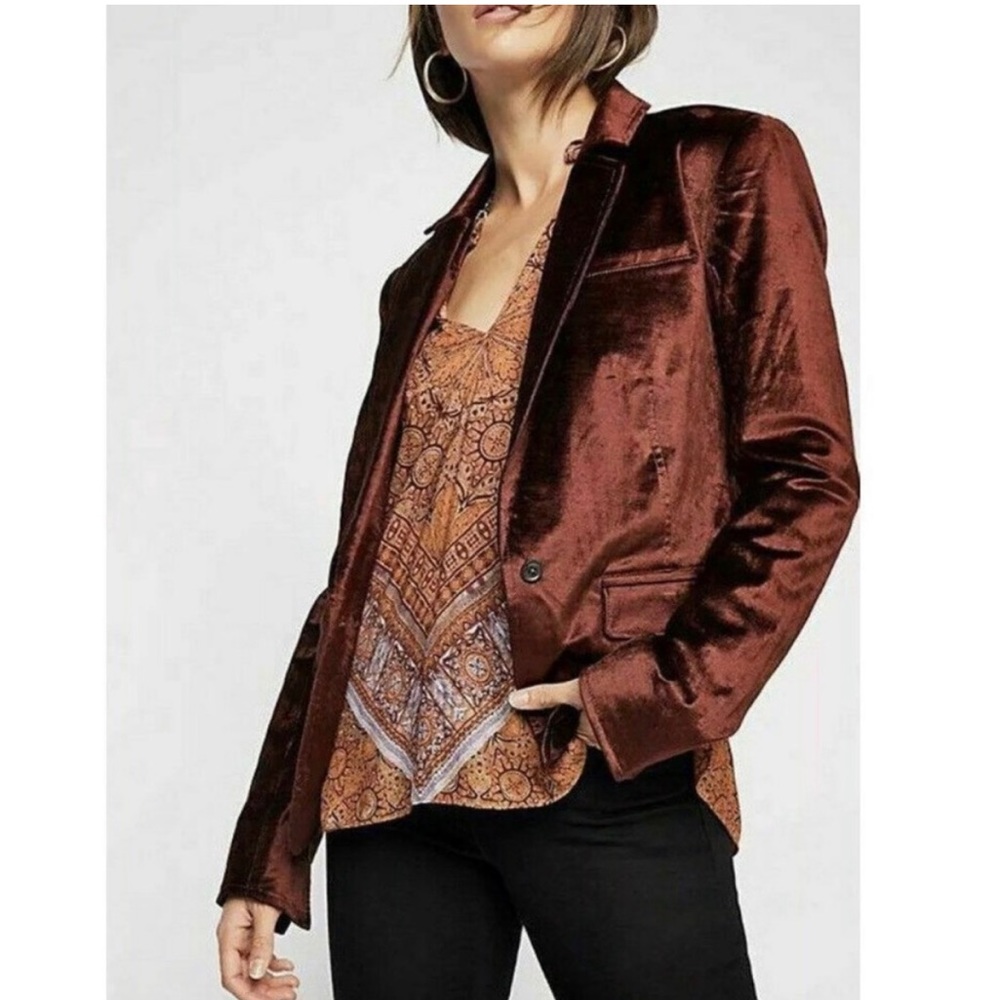 Free People Halo Velvet Blazer